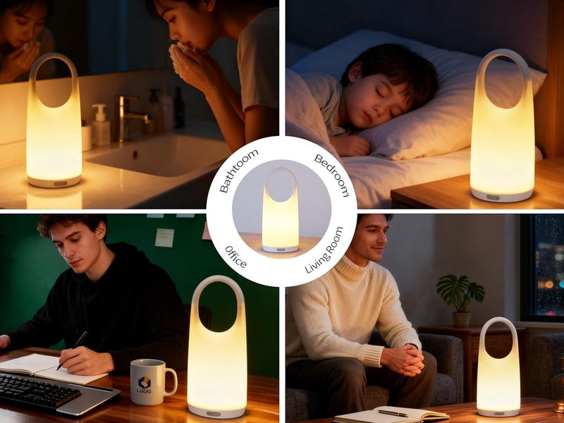 ANNAITE Portable Night Light Table Lamp 2 in 1 Charging LED Camping Lantern Waterproof 3-Levels Dimming&Silicone Shell Shatterproof Survival Kits for Indoor Outdoor Home Emergency Light Power (Warm Colors) - Image 5